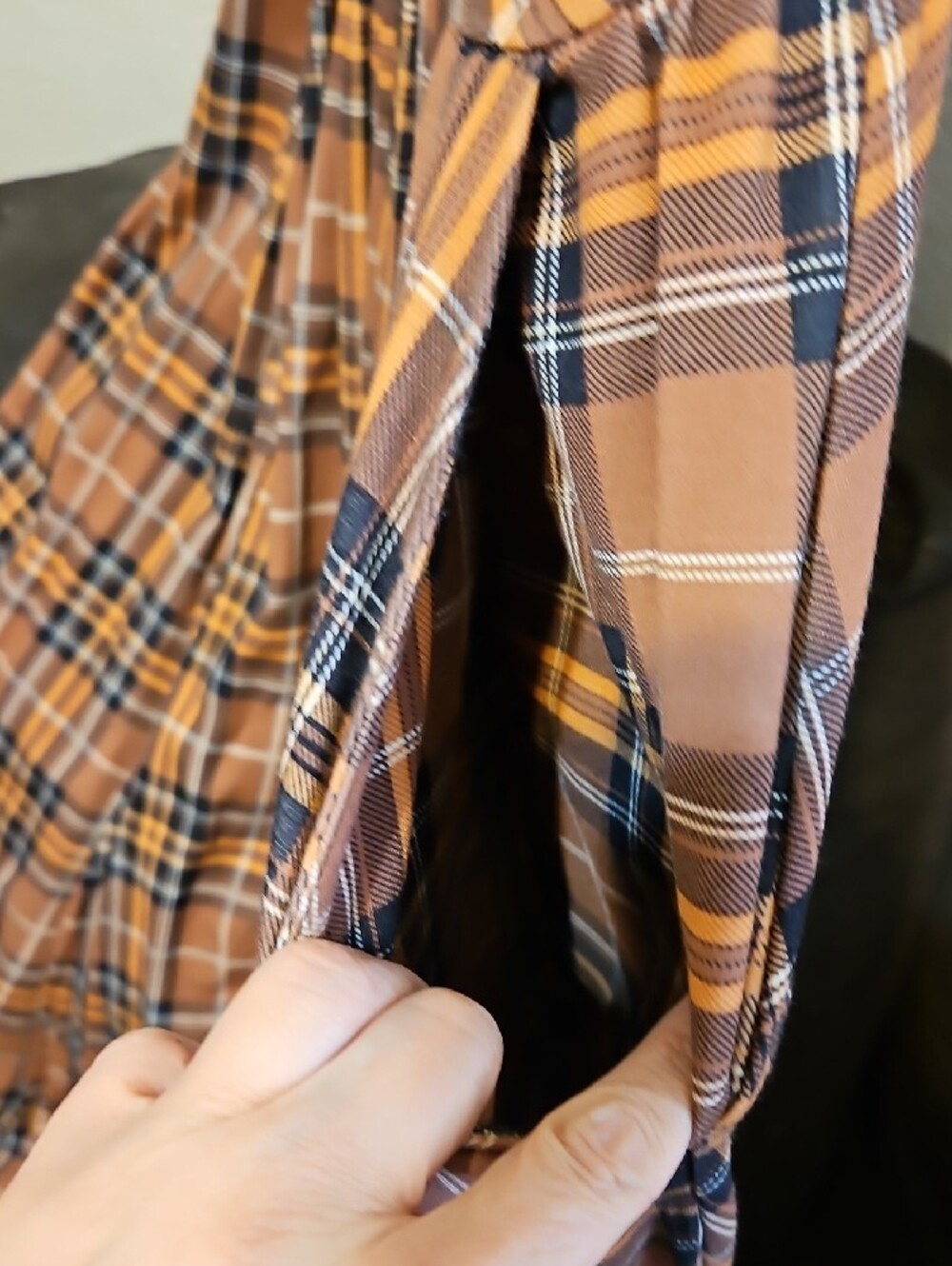 torrid Tan & Black Plaid Fit-and-Flare Midi Dress - Picture 8 of 9